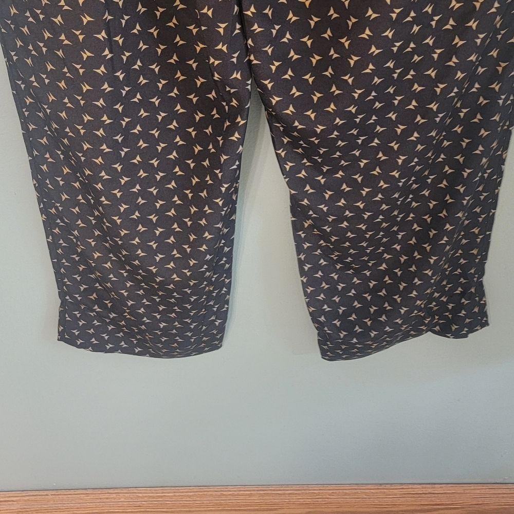 Lafayette 148 New York Designer Luxury‎ 100%Silk Black Design Pants Size Large - Picture 9 of 12